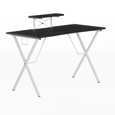 Flash Furniture Black/Wh Platform Gaming Desk, Model# NAN-RS-G1031-BK-WH-GG