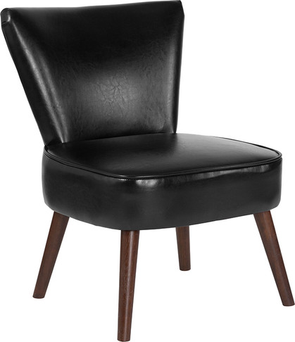 Flash Furniture HERCULES Holloway Series Black Leather Retro Chair, Model# QY-A02-BK-GG