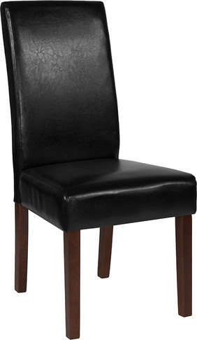 Flash Furniture Greenwich Series Black Leather Parsons Chair, Model# QY-A37-9061-BKL-GG