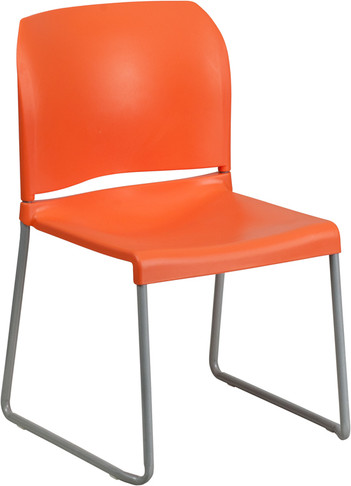 Flash Furniture HERCULES Series Orange Plastic Stack Chair, Model# RUT-238A-OR-GG