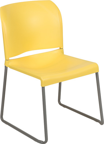 Flash Furniture HERCULES Series Yellow Plastic Stack Chair, Model# RUT-238A-YL-GG