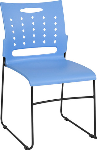 Flash Furniture HERCULES Series Blue Plastic Stack Chair, Model# RUT-2-BL-GG