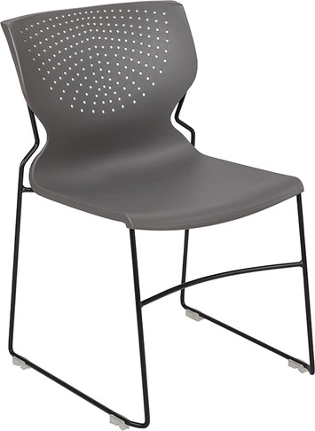 Flash Furniture HERCULES Series Gray Plastic Stack Chair, Model# RUT-438-GY-GG