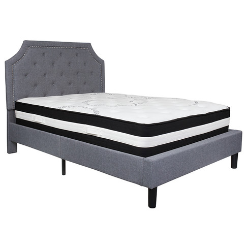 Flash Furniture Brighton Full Platform Bed Set-Gray, Model# SL-BM-10-GG