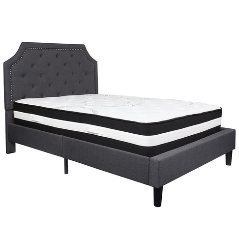 Flash Furniture Brighton Full Platform Bed Set-Gray, Model# SL-BM-14-GG
