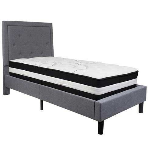 Flash Furniture Roxbury Twin Platform Bed Set-Gray, Model# SL-BM-25-GG