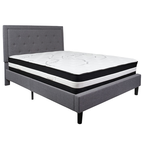 Flash Furniture Roxbury Queen Platform Bed Set-Gray, Model# SL-BM-27-GG