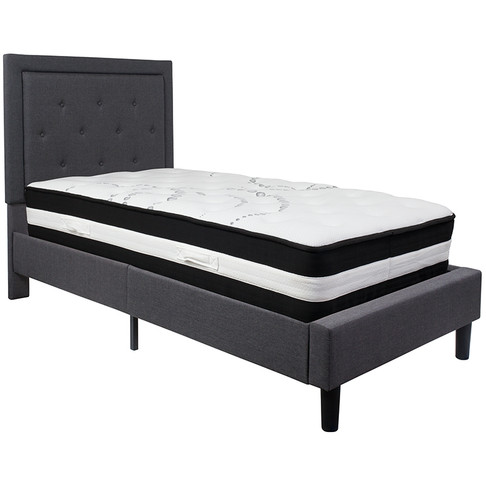 Flash Furniture Roxbury Twin Platform Bed Set-Gray, Model# SL-BM-29-GG