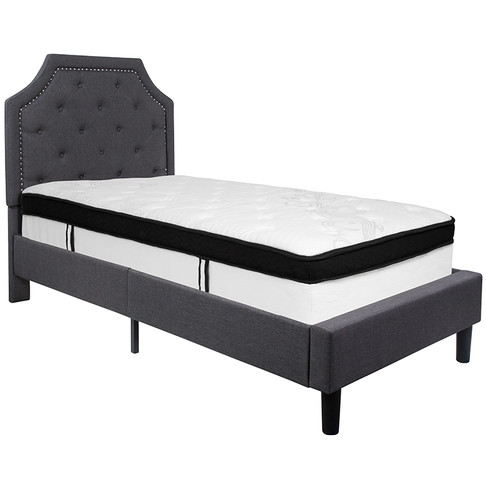 Flash Furniture Brighton Twin Platform Bed Set-Gray, Model# SL-BMF-13-GG