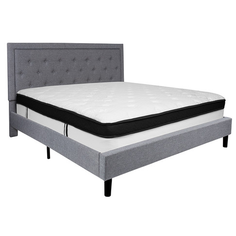 Flash Furniture Roxbury King Platform Bed Set-Gray, Model# SL-BMF-28-GG