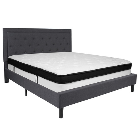 Flash Furniture Roxbury King Platform Bed Set-Gray, Model# SL-BMF-32-GG