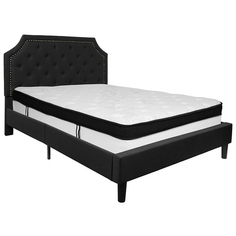 Flash Furniture Brighton Queen Platform Bed Set-Black, Model# SL-BMF-7-GG