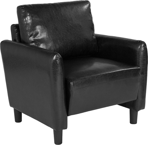 Flash Furniture Candler Park Black Leather Chair, Model# SL-SF919-1-BLK-GG