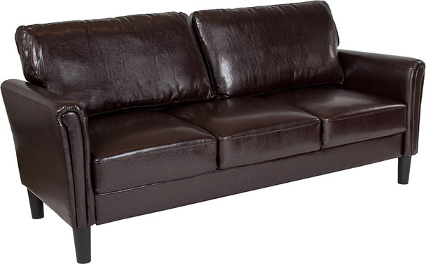 Flash Furniture Bari Brown Leather Sofa, Model# SL-SF920-3-BRN-GG