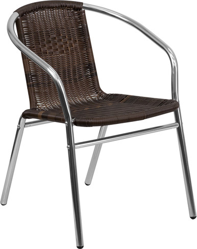 Flash Furniture Brown Rattan Aluminum Chair, Model# TLH-020-GG