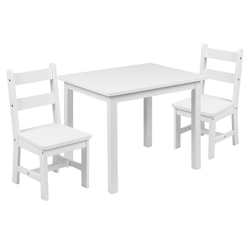 Flash Furniture Kids White Table & 2 Chair Set, Model# TW-WTCS-1001-WH-GG