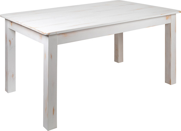 Flash Furniture HERCULES Series 60x38 Rustic White Farm Table, Model# XA-F-60X38-WH-GG