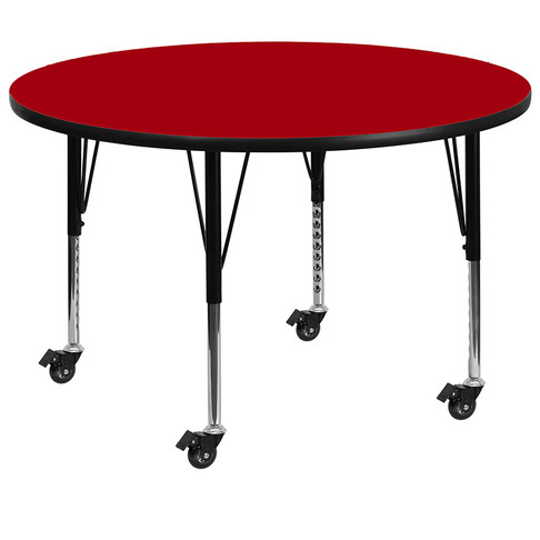 Flash Furniture 42 RND Red Activity Table, Model# XU-A42-RND-RED-T-P-CAS-GG
