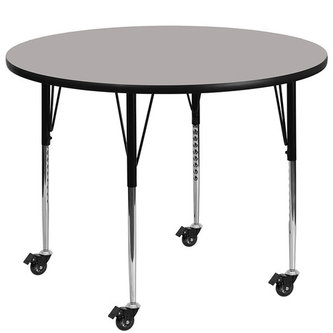 Flash Furniture 48 RND Grey Activity Table, Model# XU-A48-RND-GY-H-A-CAS-GG