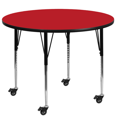 Flash Furniture 48 RND Red Activity Table, Model# XU-A48-RND-RED-H-A-CAS-GG