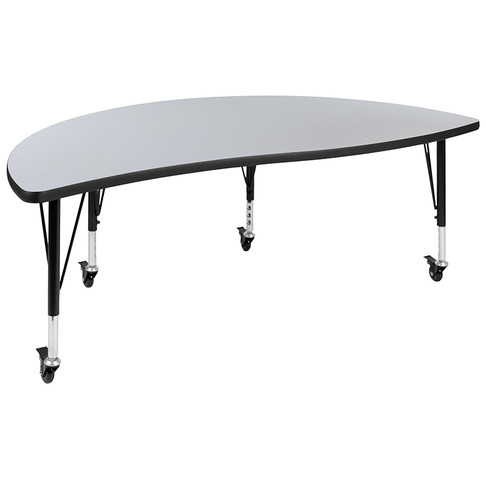 Flash Furniture 60" Circle Grey Activity Table, Model# XU-A60-HCIRC-GY-T-P-CAS-GG