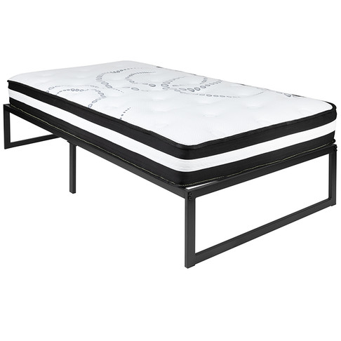 Flash Furniture Twin Bed Frame & Mattress Set, Model# XU-BD10001-10PSM-T-GG