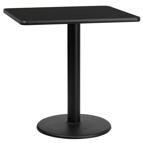 Flash Furniture 30SQ Black Table-18RD Base, Model# XU-BLKTB-3030-TR18-GG