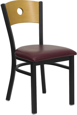 Flash Furniture HERCULES Series Bk/Nat Circle Chair-Burg Seat, Model# XU-DG-6F2B-CIR-BURV-GG