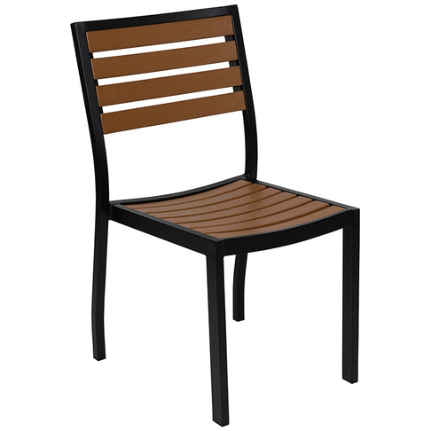 Flash Furniture Outdoor Faux Teak Side Chair, Model# XU-DG-HW6036-GG