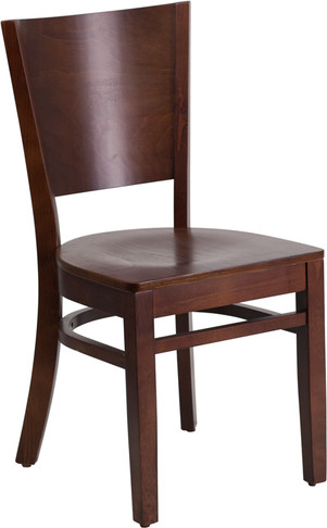 Flash Furniture Lacey Series Walnut Wood Dining Chair, Model# XU-DG-W0094B-WAL-WAL-GG
