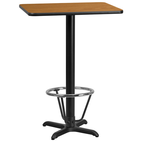 Flash Furniture 24x30 Natural Table-X-Base, Model# XU-NATTB-2430-T2222B-3CFR-GG
