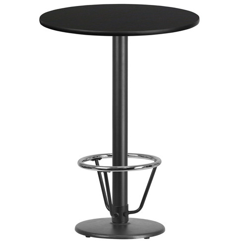 Flash Furniture 30RD Black Table-18RD Base, Model# XU-RD-30-BLKTB-TR18B-3CFR-GG
