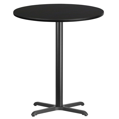 Flash Furniture 36RD Black Table-30x30 X-Base, Model# XU-RD-36-BLKTB-T3030B-GG