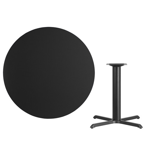 Flash Furniture 42RD Black Table-33x33 X-Base, Model# XU-RD-42-BLKTB-T3333-GG