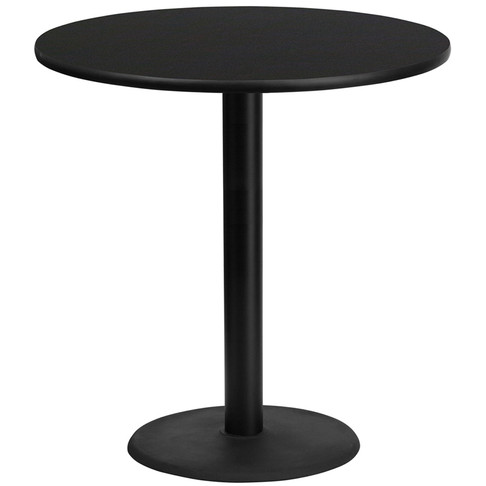 Flash Furniture 42RD Black Table-24RD Base, Model# XU-RD-42-BLKTB-TR24B-GG