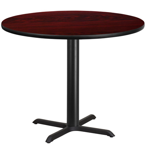Flash Furniture 42RD MA Laminate Table-X-Base, Model# XU-RD-42-MAHTB-T3333-GG