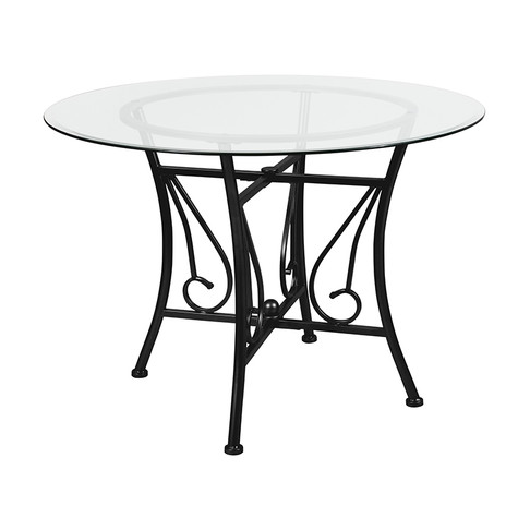 Flash Furniture Princeton 42RD Glass Table/Black Frame, Model# XU-TBG-18-GG