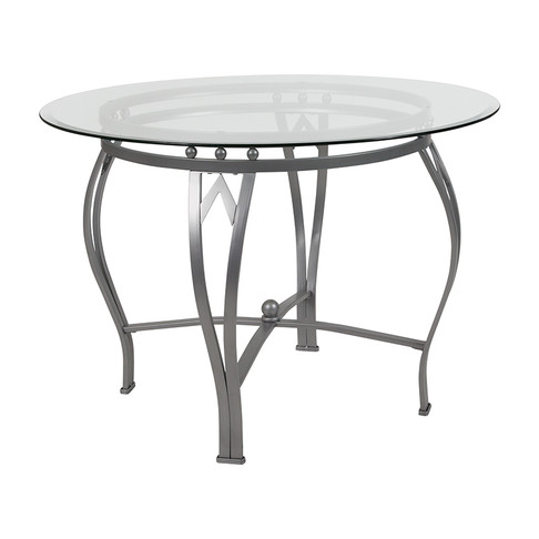 Flash Furniture Syracuse 42RD Glass Table/Silver Frame, Model# XU-TBG-24-GG