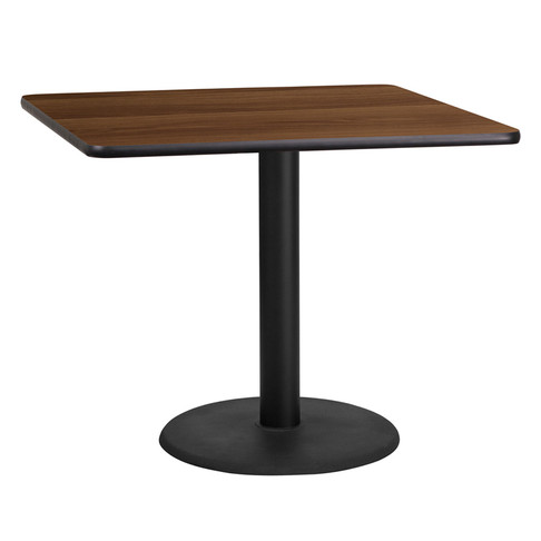 Flash Furniture 36SQ WA Laminate Table-RD Base, Model# XU-WALTB-3636-TR24-GG