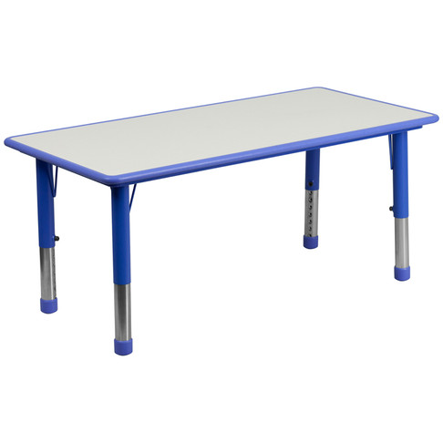 Flash Furniture Blue Preschool Activity Table, Model# YU-YCY-060-RECT-TBL-BLUE-GG