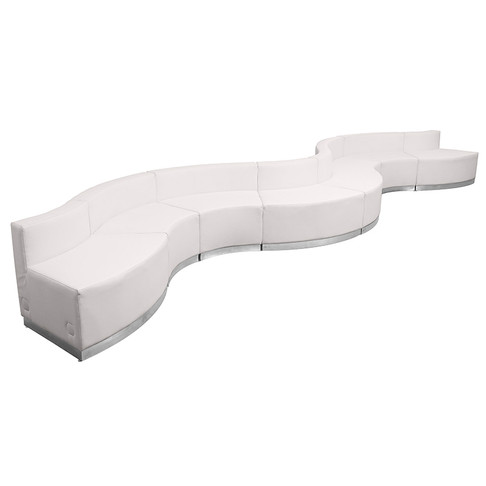 Flash Furniture HERCULES Alon Series White Leather Recep Set, 8 PC, Model# ZB-803-430-SET-WH-GG