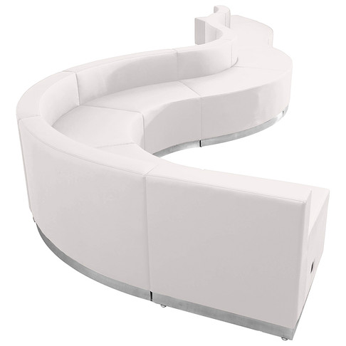 Flash Furniture HERCULES Alon Series White Leather Recep Set, 9 PC, Model# ZB-803-560-SET-WH-GG