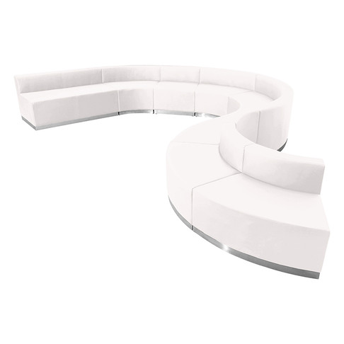 Flash Furniture HERCULES Alon Series White Leather Recep Set, 9 PC, Model# ZB-803-600-SET-WH-GG