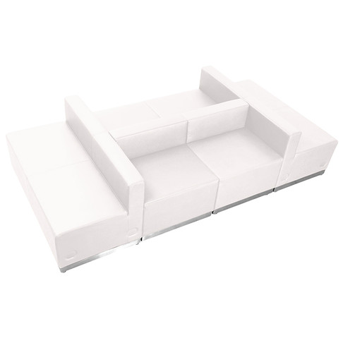 Flash Furniture HERCULES Alon Series White Leather Recep Set, 6 PC, Model# ZB-803-650-SET-WH-GG