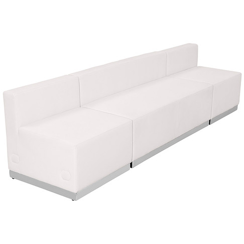 Flash Furniture HERCULES Alon Series White Leather Recep Set, 3 PC, Model# ZB-803-680-SET-WH-GG