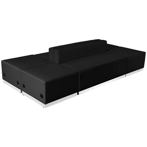 Flash Furniture HERCULES Alon Series Black Leather Recep Set, 6 PC, Model# ZB-803-690-SET-BK-GG