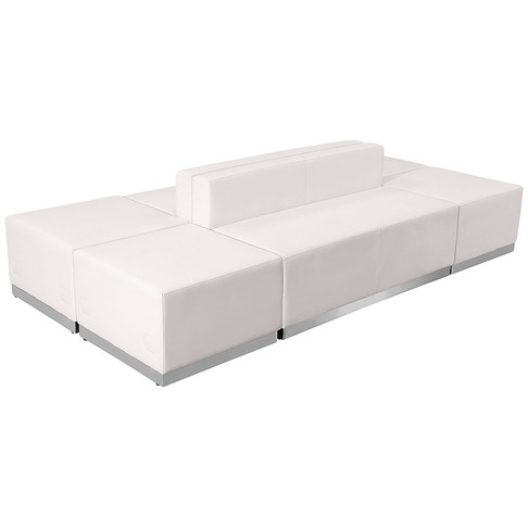 Flash Furniture HERCULES Alon Series White Leather Recep Set, 6 PC, Model# ZB-803-690-SET-WH-GG
