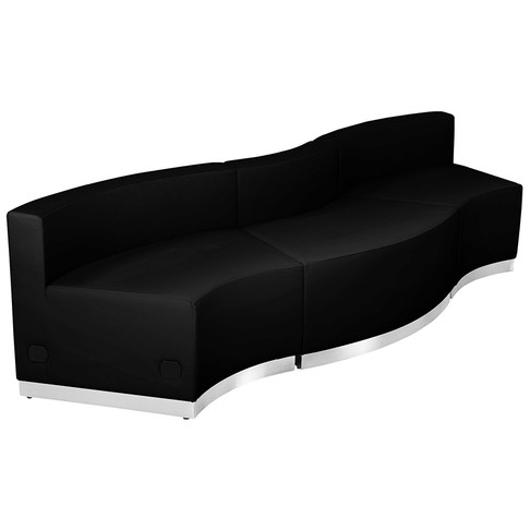 Flash Furniture HERCULES Alon Series Black Leather Recep Set, 3 PC, Model# ZB-803-720-SET-BK-GG