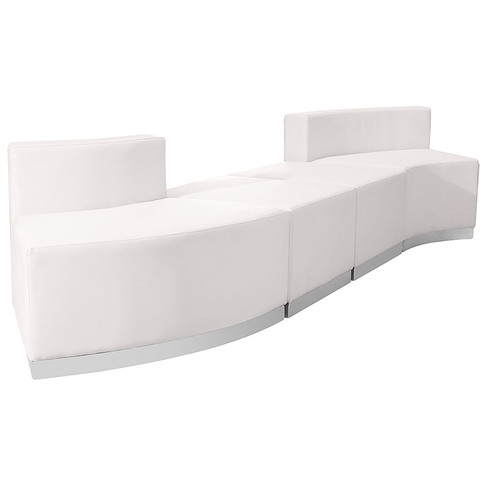 Flash Furniture HERCULES Alon Series White Leather Recep Set, 4 PC, Model# ZB-803-860-SET-WH-GG