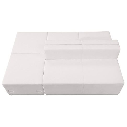 Flash Furniture HERCULES Alon Series White Leather Recep Set, 4 PC, Model# ZB-803-880-SET-WH-GG